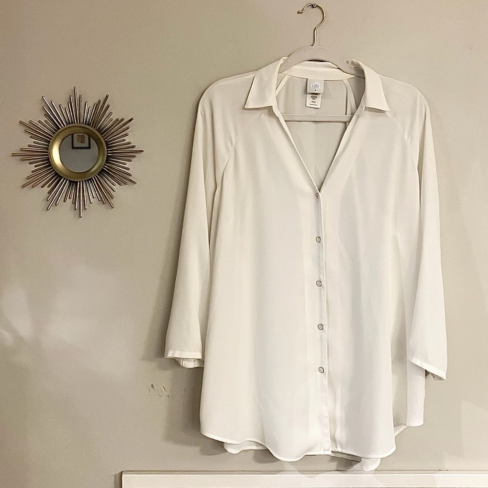 EUC CAbi The Ideal White Buttondown